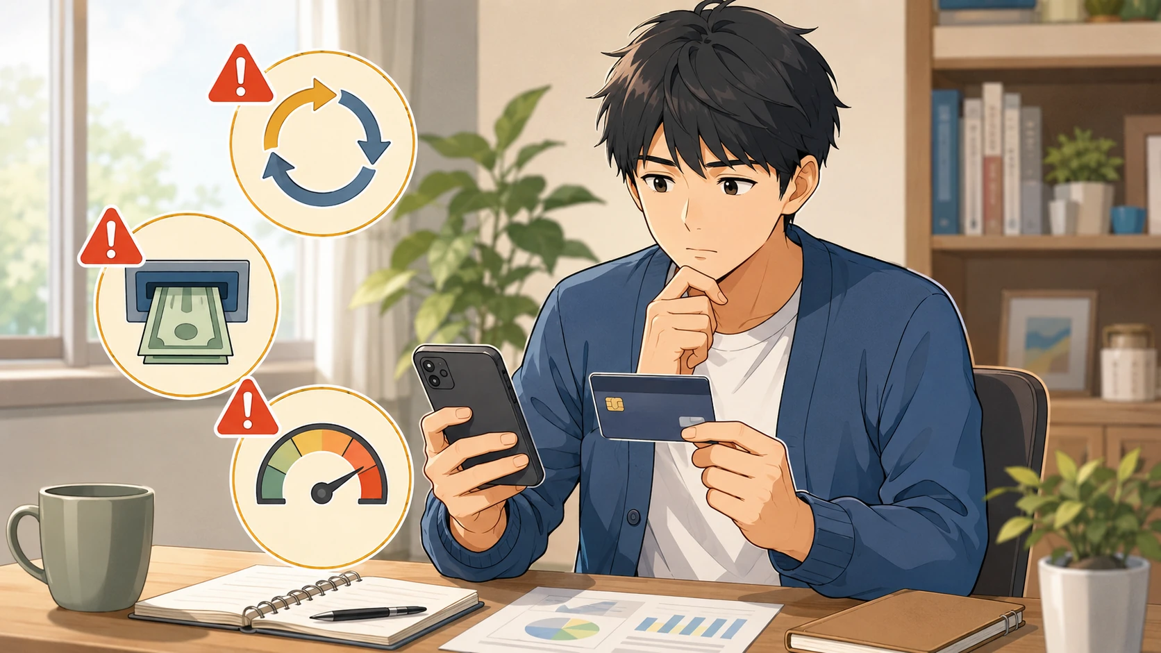 リボ払い・キャッシング・利用可能枠に注意するイメージ