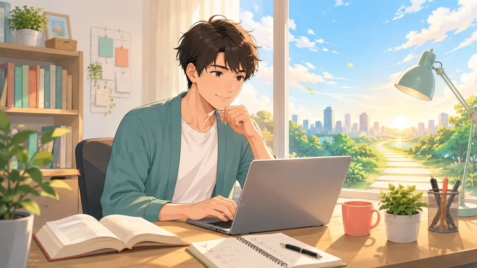 学びながら成長するWebライターのアニメイラスト